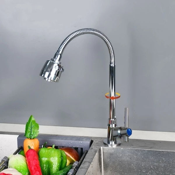 Torneira Inox Prata com Chuveiro 360° (50%OFF + Frete Grátis)