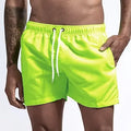 Calção de banho com secagem rápida masculina, respirável, cordão com bolsos, surfe, shorts de praia, verão