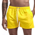 Calção de banho com secagem rápida masculina, respirável, cordão com bolsos, surfe, shorts de praia, verão