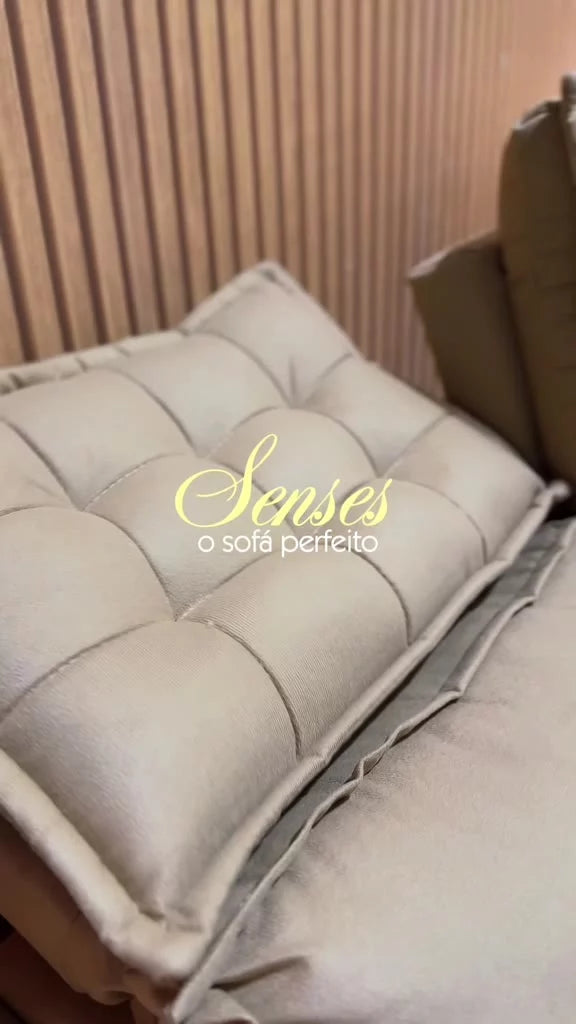 Sofá 3 Lugares Retrátil e Reclinável Cama inBox Senses 2,00m Velusoft Café