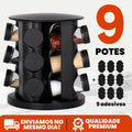 Porta Temperos Giratório 360° com 9 Potes – Acabe com a Bagunça na Sua Cozinha Hoje