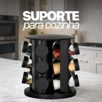 Porta Temperos Giratório 360° com 9 Potes – Acabe com a Bagunça na Sua Cozinha Hoje