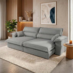 Sofá Retrátil Reclinável 2,30m Nivus Cinza c/ Molas Ensacadas - King House