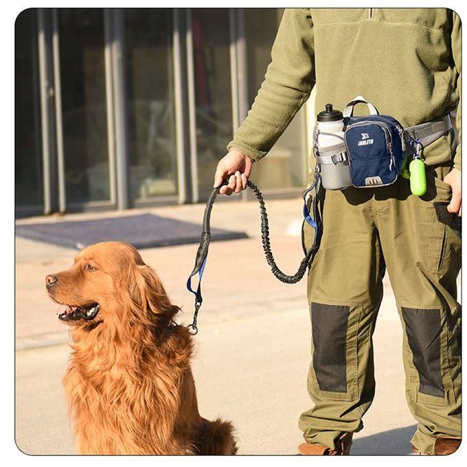 Bolsa de Cintura Ajustável com Coleira retrátil para cães com mãos livres e bolsa de cintura ajustável, Bolsa para Telefone, Suporte para garrafa de água, Reflexivo para Corrida e Caminhada