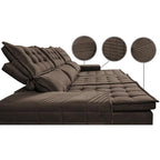 Sofá 3 Lugares Retrátil e Reclinável Cama inBox Senses 2,00m Velusoft Café